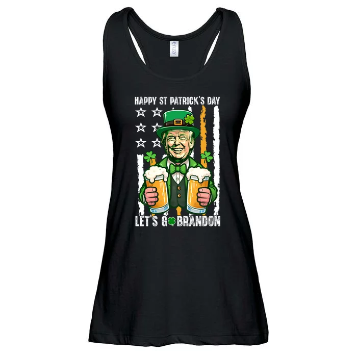 Happy St PatrickS Day Trump Irish Beer Lover Patriotic Flag Ladies Essential Flowy Tank