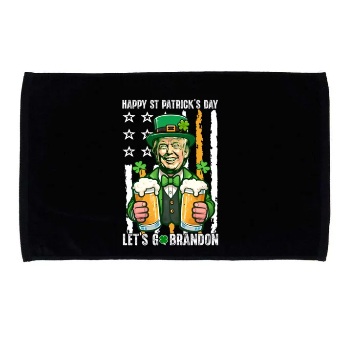 Happy St PatrickS Day Trump Irish Beer Lover Patriotic Flag Microfiber Hand Towel