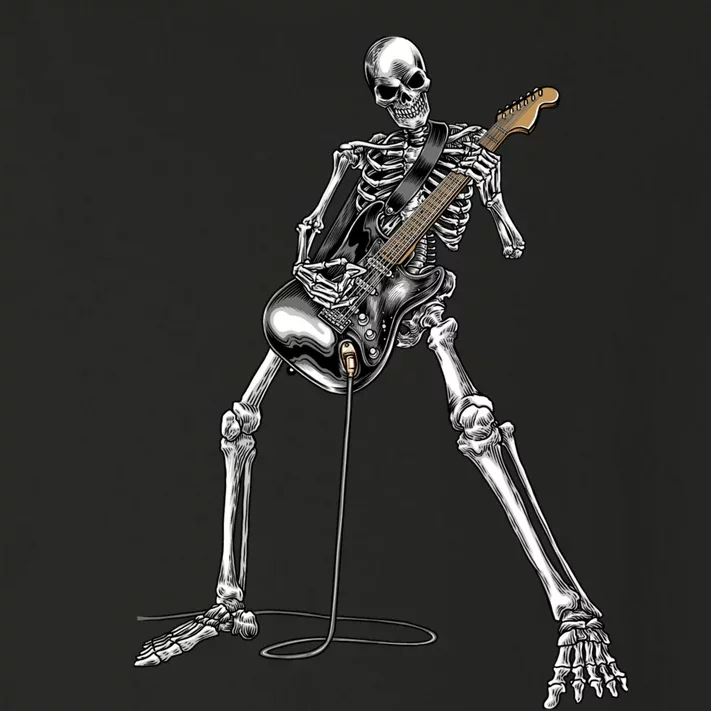 Halloween Skeleton Playing Guitar Rock And Roll Band Tees Toddler Long Sleeve Shirt