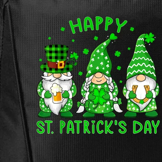 Happy St Patrick's Day Three Gnomes Shamrock Women City Backpack