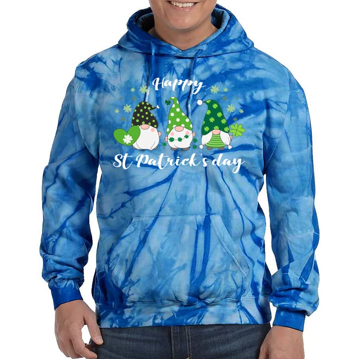 Happy St Patricks Day Green Gnome Irish Gift Tie Dye Hoodie