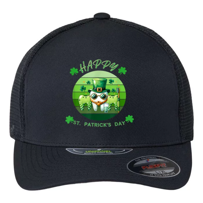 Happy St Patricks Day Dentist Dental Hygienist Design Flexfit Unipanel Trucker Cap