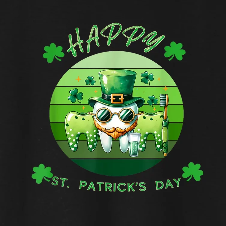 Happy St Patricks Day Dentist Dental Hygienist Design Women's Crop Top Tee