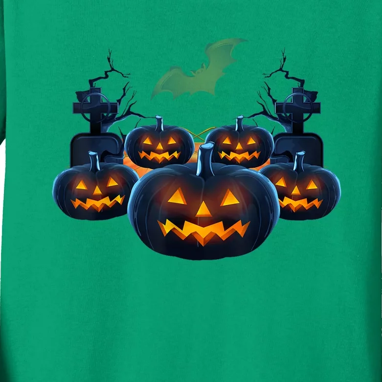 Halloween Scary Pumpkin Face Costume Kids Long Sleeve Shirt