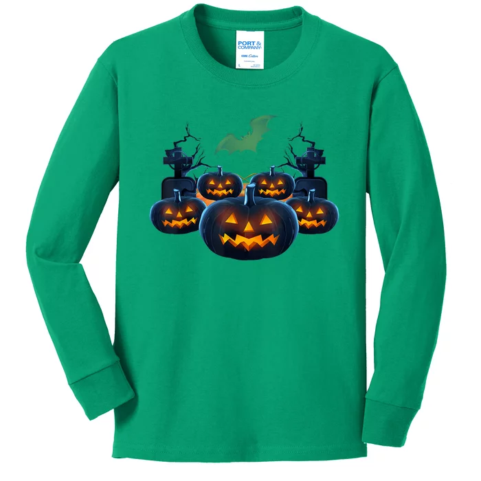 Halloween Scary Pumpkin Face Costume Kids Long Sleeve Shirt