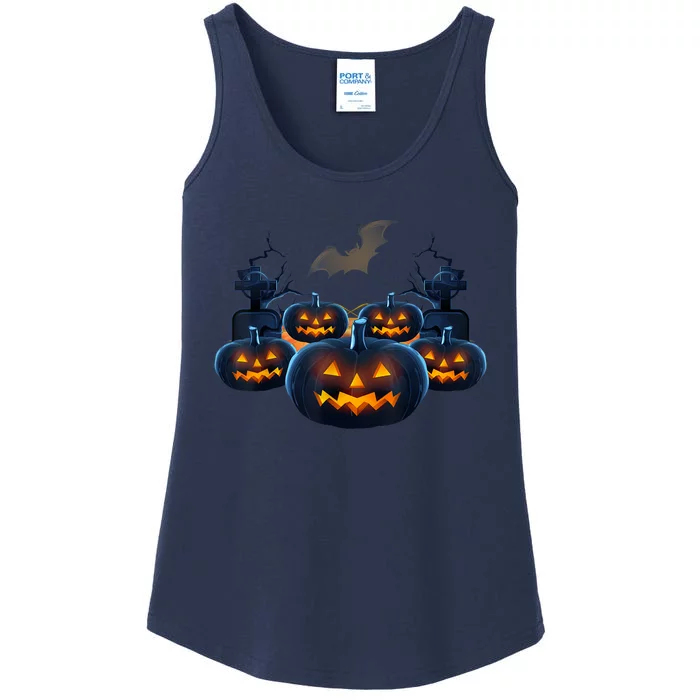 Halloween Scary Pumpkin Face Costume Ladies Essential Tank