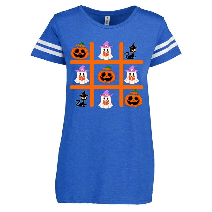 Halloween School Prarty Prek Teachers Spooky Season Trick Gift Enza Ladies Jersey Football T-Shirt