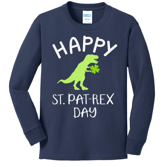 Happy Saint Pat Rex Day St. Patrick's Day Kids Long Sleeve Shirt