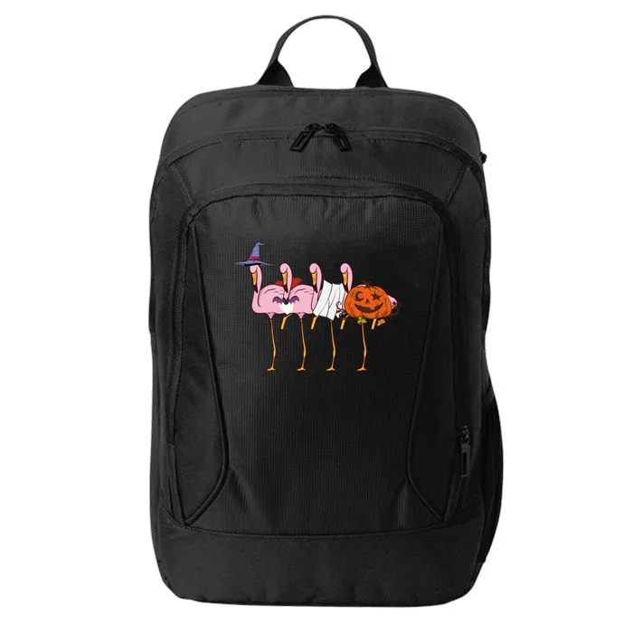 Halloween Scary Pink Flamingo Squad Witch Mummy Vampire Gift City Backpack