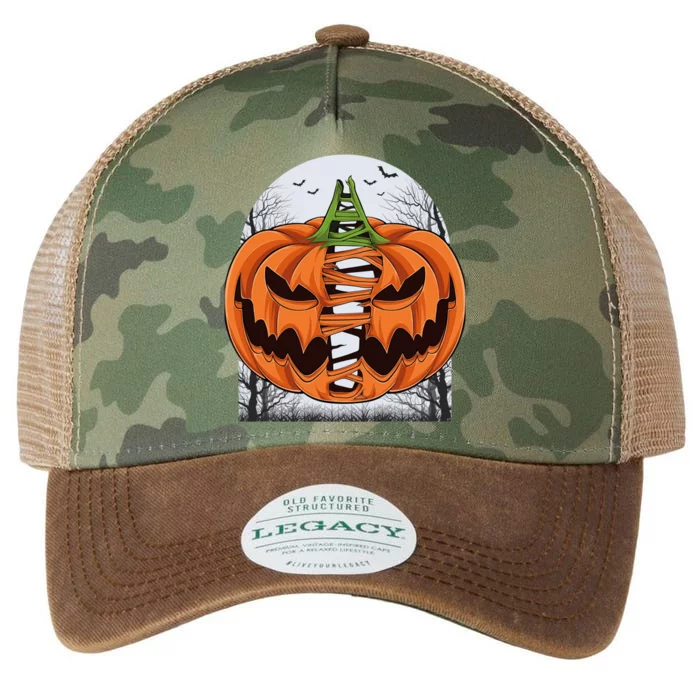 Halloween Scary Pumpkin Face Costume Thanksgiving Legacy Tie Dye Trucker Hat