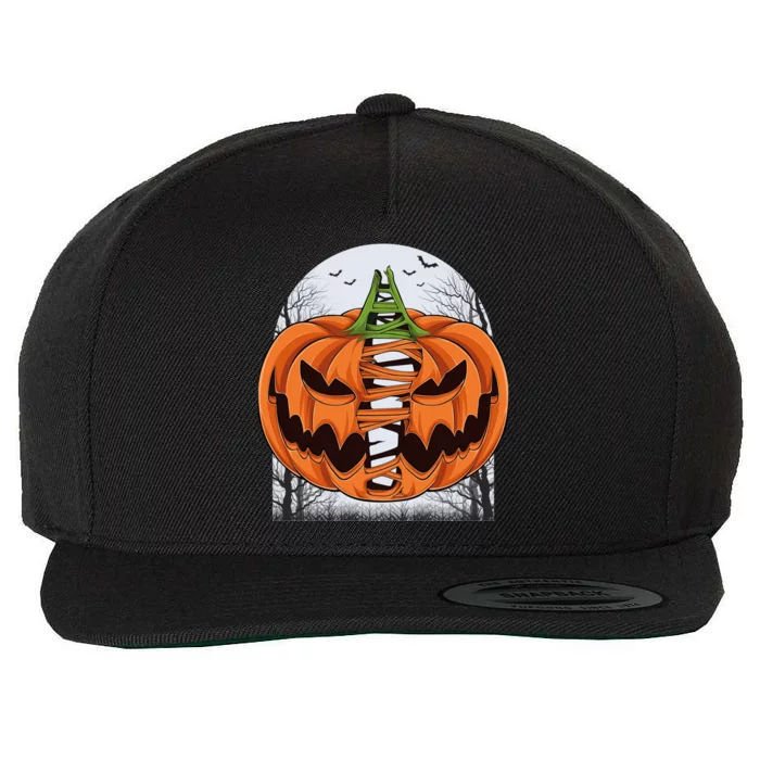 Halloween Scary Pumpkin Face Costume Thanksgiving Wool Snapback Cap