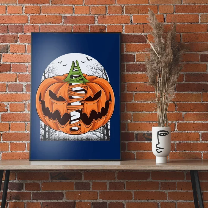 Halloween Scary Pumpkin Face Costume Thanksgiving Poster