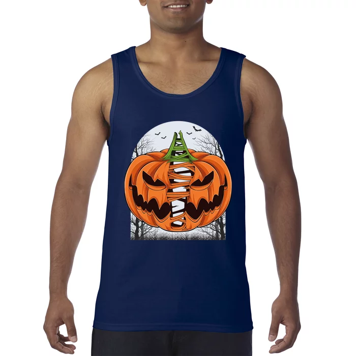 Halloween Scary Pumpkin Face Costume Thanksgiving Tank Top