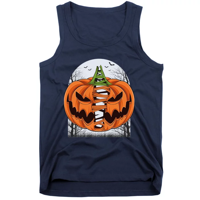 Halloween Scary Pumpkin Face Costume Thanksgiving Tank Top