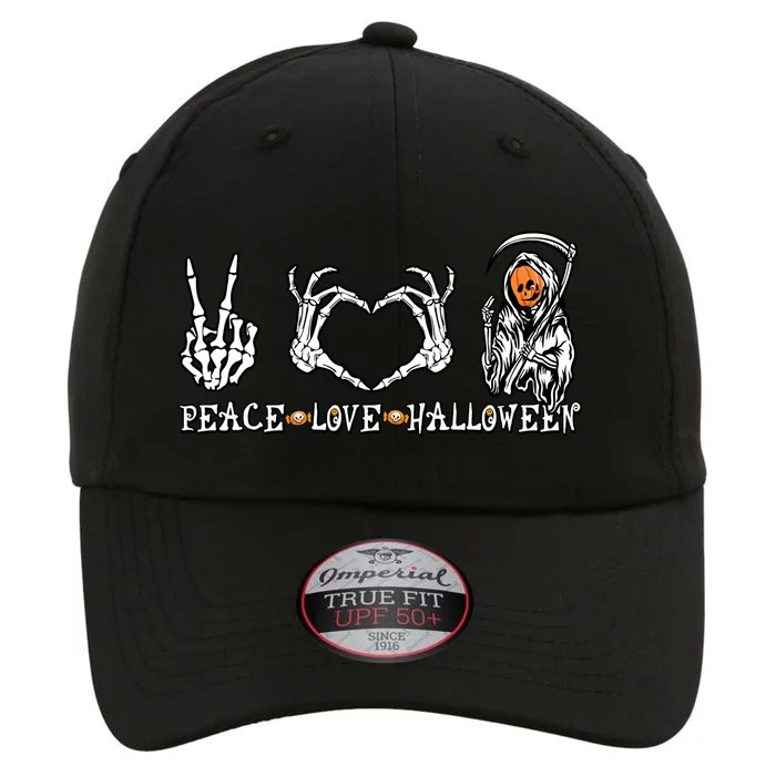 Halloween Skeleton Peace Love Halloween Pumpkin Funny Gift The Original Performance Cap