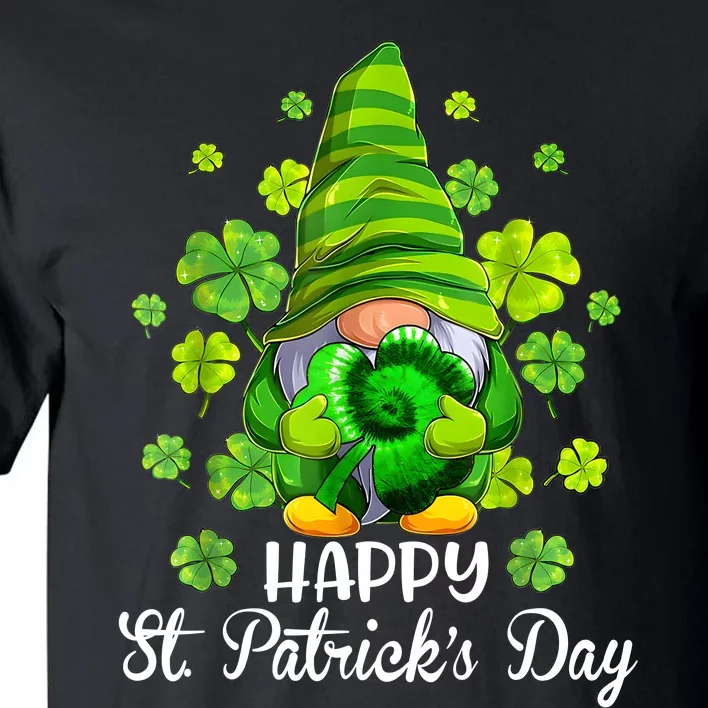 Happy St. PatrickS Day Gnome Tie Dye Shamrock Tall T-Shirt