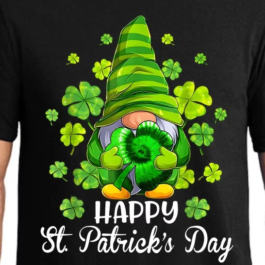 Happy St. PatrickS Day Gnome Tie Dye Shamrock Pajama Set