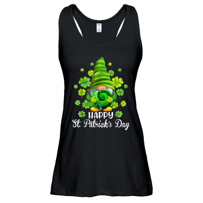 Happy St. PatrickS Day Gnome Tie Dye Shamrock Ladies Essential Flowy Tank