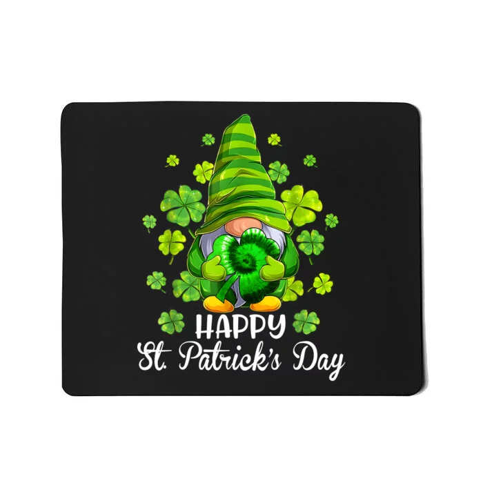 Happy St. PatrickS Day Gnome Tie Dye Shamrock Mousepad