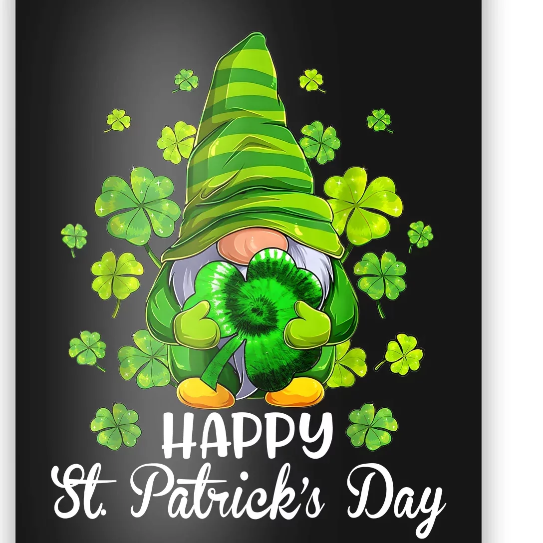 Happy St. PatrickS Day Gnome Tie Dye Shamrock Poster