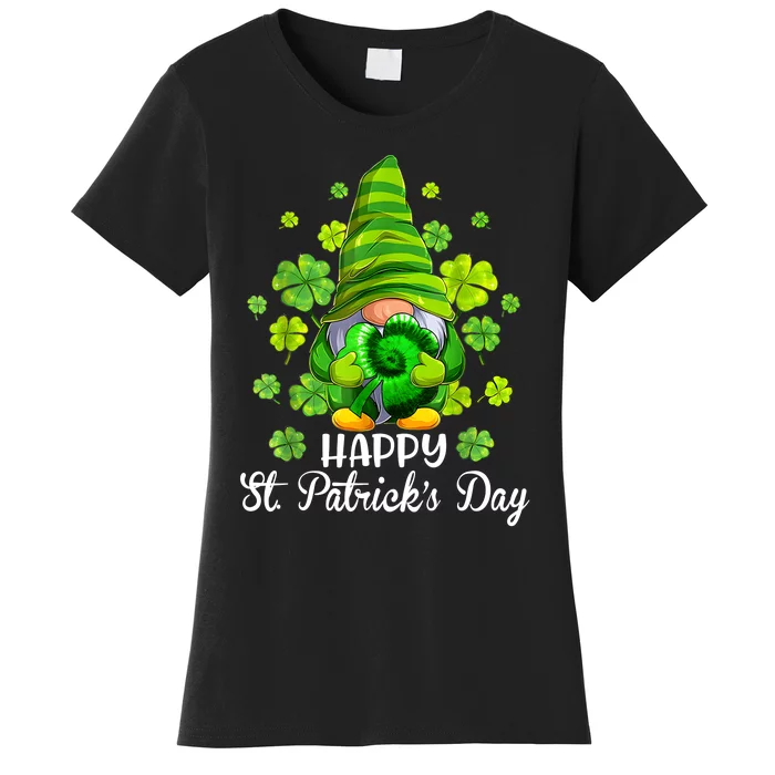 Happy St. PatrickS Day Gnome Tie Dye Shamrock Women's T-Shirt