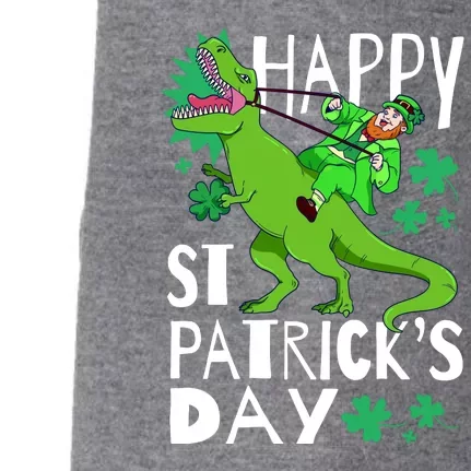 Happy St. Patrick's Day TRex Leprechaun Irish Clover Doggie 3-End Fleece Hoodie