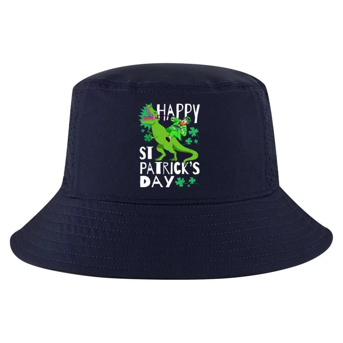 Happy St. Patrick's Day TRex Leprechaun Irish Clover Cool Comfort Performance Bucket Hat