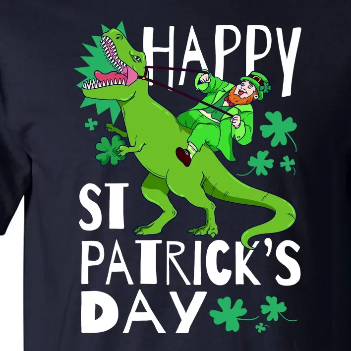 Happy St. Patrick's Day TRex Leprechaun Irish Clover Tall T-Shirt