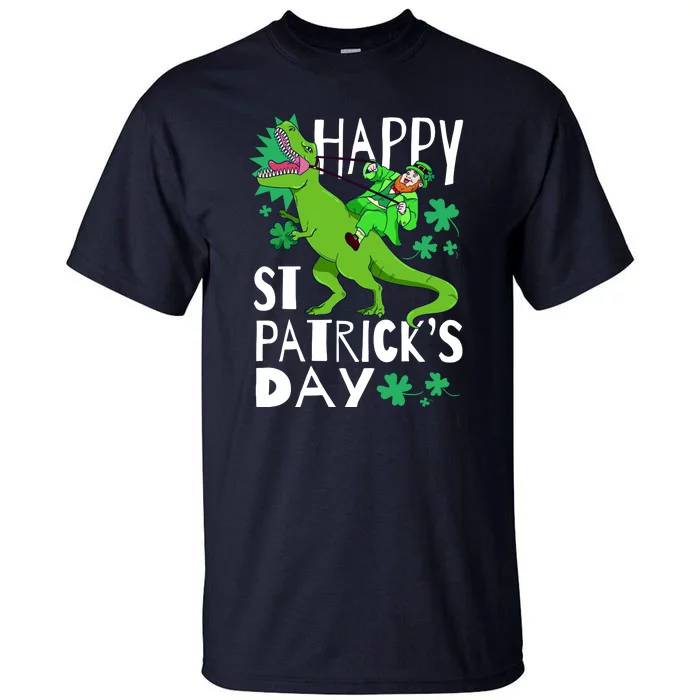 Happy St. Patrick's Day TRex Leprechaun Irish Clover Tall T-Shirt