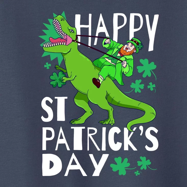 Happy St. Patrick's Day TRex Leprechaun Irish Clover Toddler T-Shirt