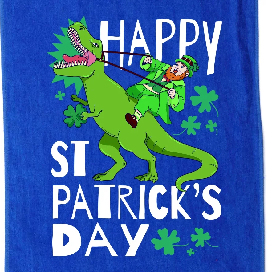 Happy St. Patrick's Day TRex Leprechaun Irish Clover Platinum Collection Golf Towel