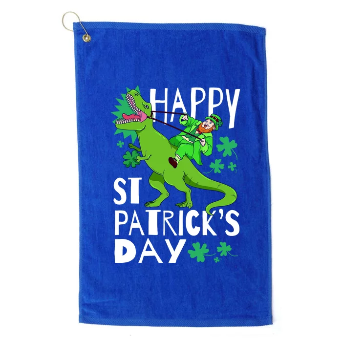 Happy St. Patrick's Day TRex Leprechaun Irish Clover Platinum Collection Golf Towel