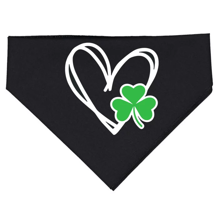 Heart St Patricks Day Shamrock Irish USA-Made Doggie Bandana