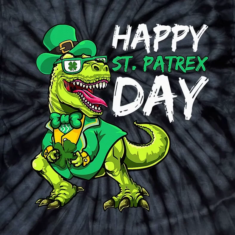 Happy St Pat Trex Day St Patricks  Dinosaur Tie-Dye T-Shirt