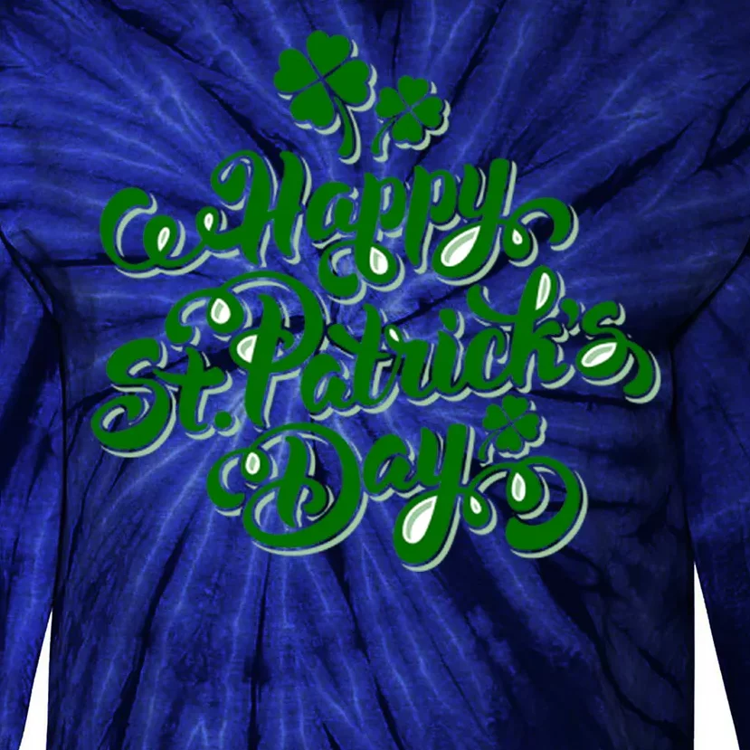 Happy St Patrick's Day Holiday Tie-Dye Long Sleeve Shirt