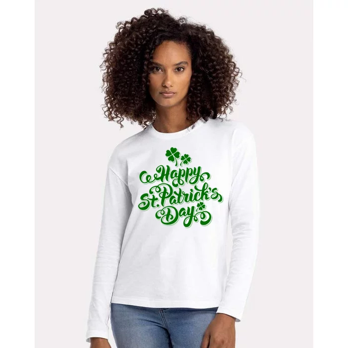 Happy St Patrick's Day Holiday Womens Cotton Relaxed Long Sleeve T-Shirt