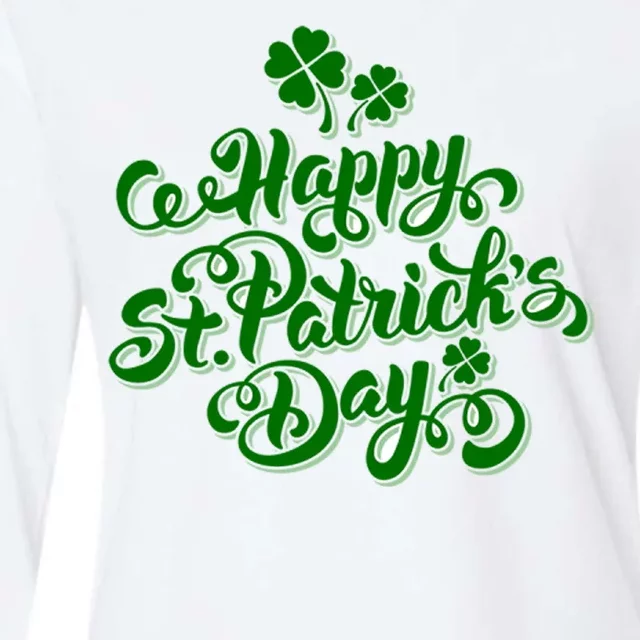 Happy St Patrick's Day Holiday Womens Cotton Relaxed Long Sleeve T-Shirt