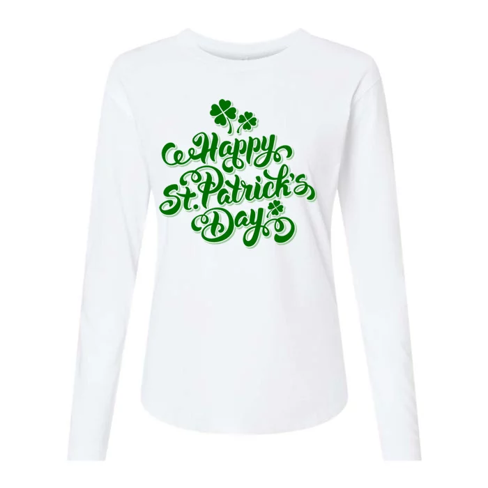 Happy St Patrick's Day Holiday Womens Cotton Relaxed Long Sleeve T-Shirt