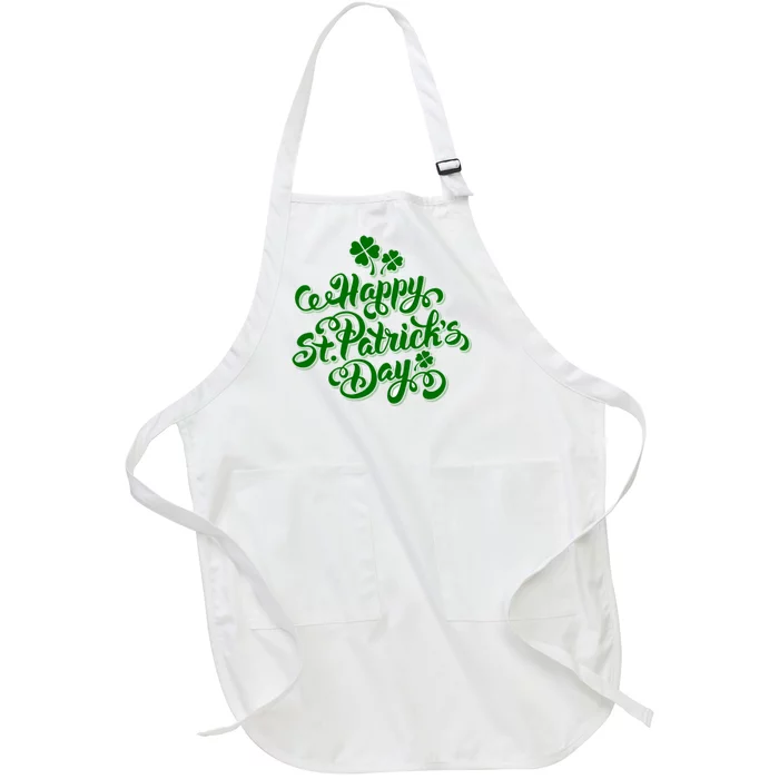 Happy St Patrick's Day Holiday Full-Length Apron With Pocket