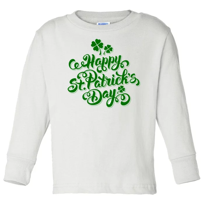 Happy St Patrick's Day Holiday Toddler Long Sleeve Shirt