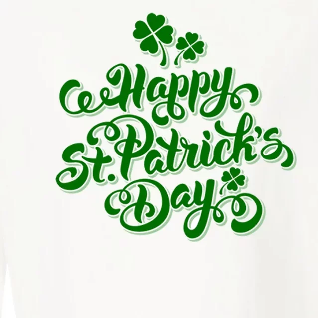 Happy St Patrick's Day Holiday Cropped Pullover Crew