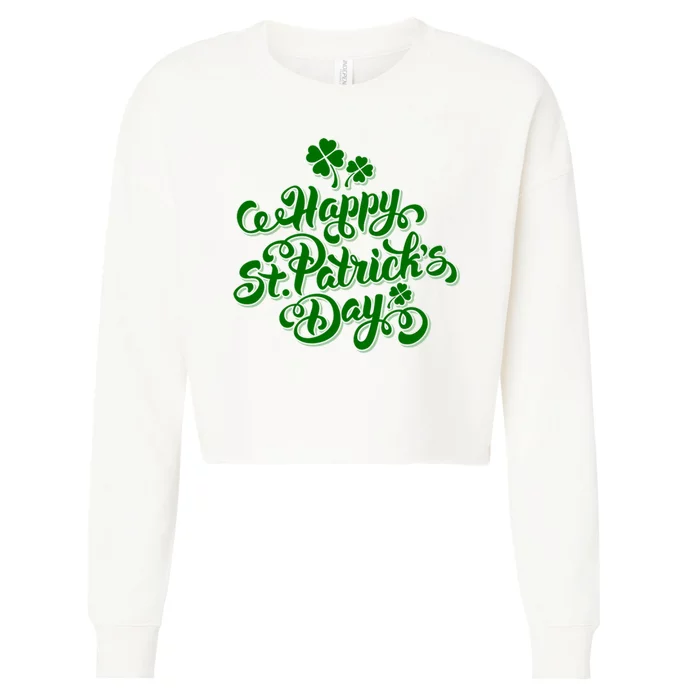 Happy St Patrick's Day Holiday Cropped Pullover Crew