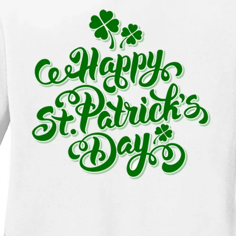 Happy St Patrick's Day Holiday Ladies Long Sleeve Shirt