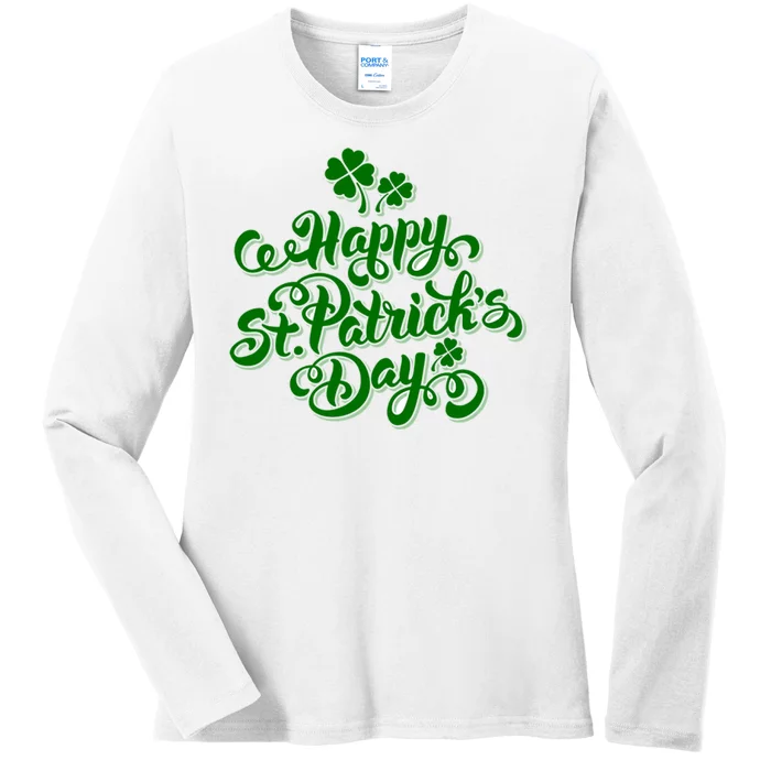 Happy St Patrick's Day Holiday Ladies Long Sleeve Shirt