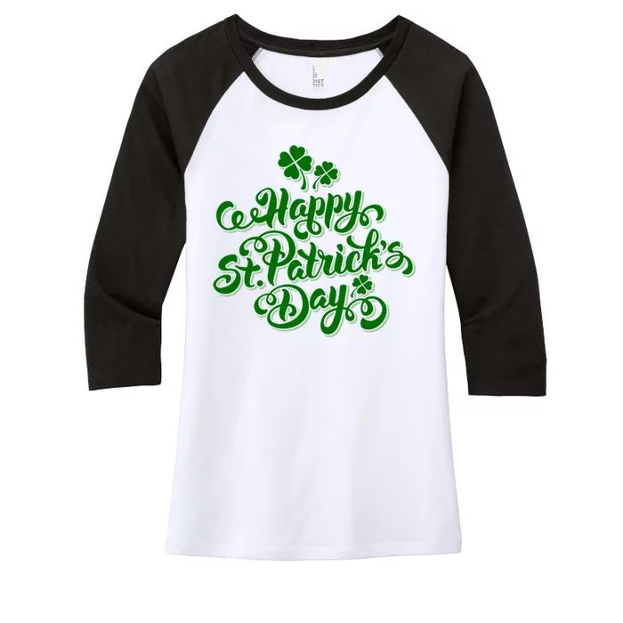 Happy St Patrick's Day Holiday Women's Tri-Blend 3/4-Sleeve Raglan Shirt