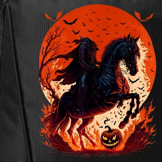 Halloween Scary Pumpkin Headless Horseman AI City Backpack