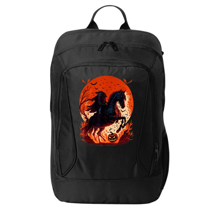 Halloween Scary Pumpkin Headless Horseman AI City Backpack