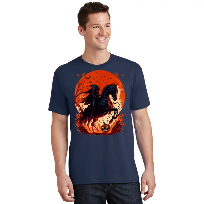 Halloween Scary Pumpkin Headless Horseman AI T-Shirt