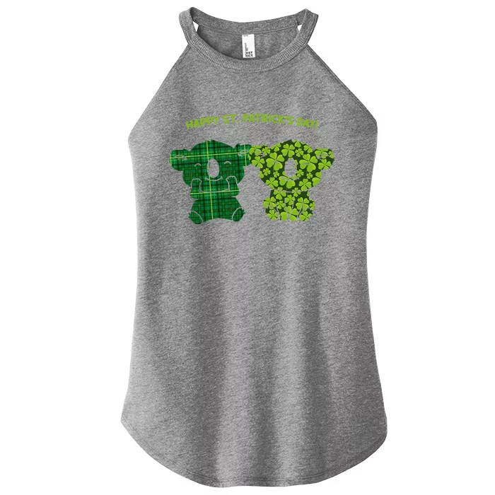 Happy Saint Patrick's Day Irish Kilt Clover Shamrock Pattern Women’s Perfect Tri Rocker Tank