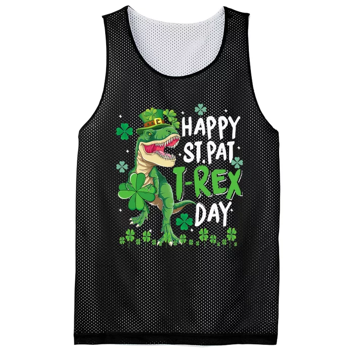 Happy St PaT-Rex Dinosaur Saint Patrick's Day Mesh Reversible Basketball Jersey Tank